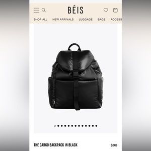 ISO Beis puffer cargo backpack in black